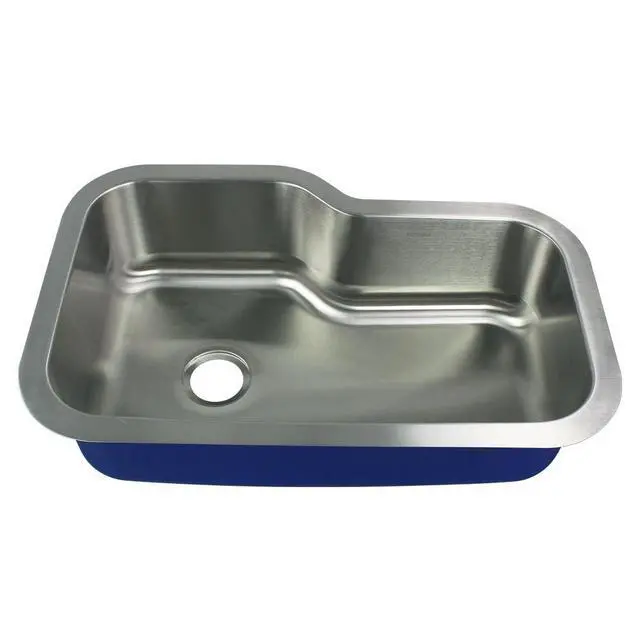 Alt view image 3 of 5 - MUSO33229 Meridian Undermount Single Bowl 16-Gauge Stainless Steel Kitchen Sink, 33-in x 22-in x 9-in, Brushed Finish