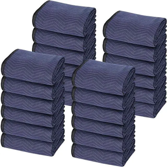 Main image of Moving Blankets 12 Pack, Heavy Duty 35 lb/dz, Quilted Furniture Pads Large 80x72 Inches for Moving and Storage (24, Dark Blue)