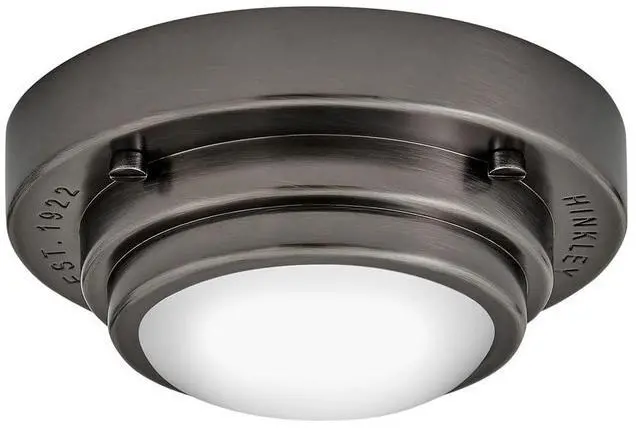 Main image of Porte Extra Small Flush Mount Ceiling Light or Wall Sconce, Etched Opal Glass Shade, Dual-Mount Design, Integrated LED, ADA Compliant, Black Oxide Finish