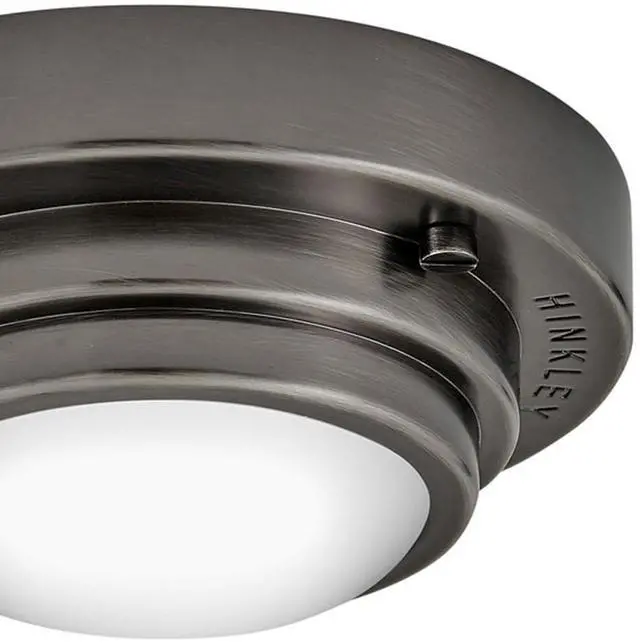 Alt view image 5 of 6 - Porte Extra Small Flush Mount Ceiling Light or Wall Sconce, Etched Opal Glass Shade, Dual-Mount Design, Integrated LED, ADA Compliant, Black Oxide Finish