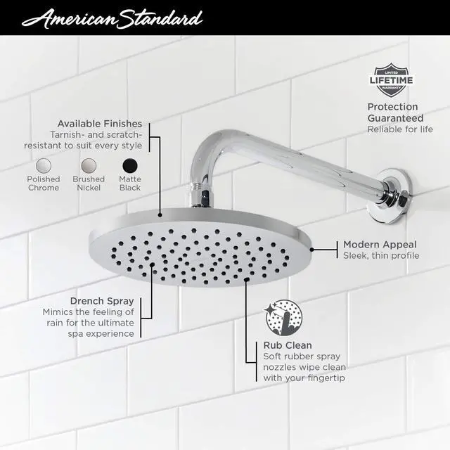 Alt view image 2 of 5 - 1660528.243 Studio S 1-Spray 8 in. Single Wall Mount Fixed Shower Head, Matte Black