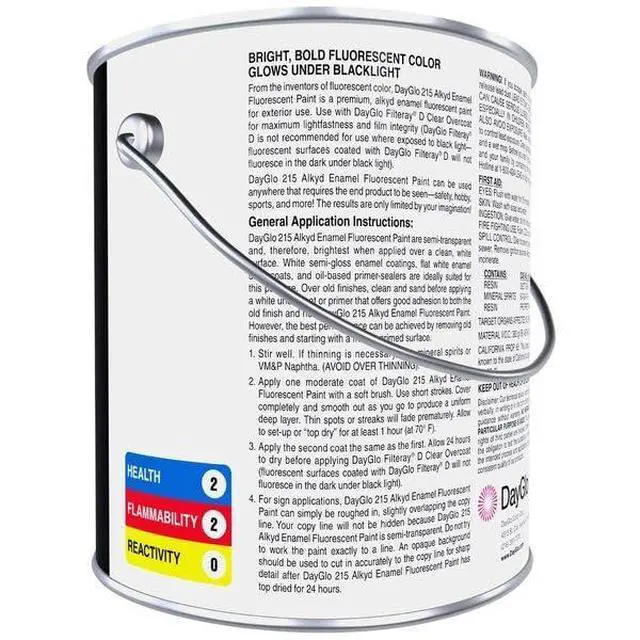 Alt view image 6 of 6 - Fluorescent Solvent-Based Alkyd Enamel Paint Aurora Pink 215-11, High Visibility Neon Color for Interiors, Crafts, Safety, and DIY Applications, Gallon