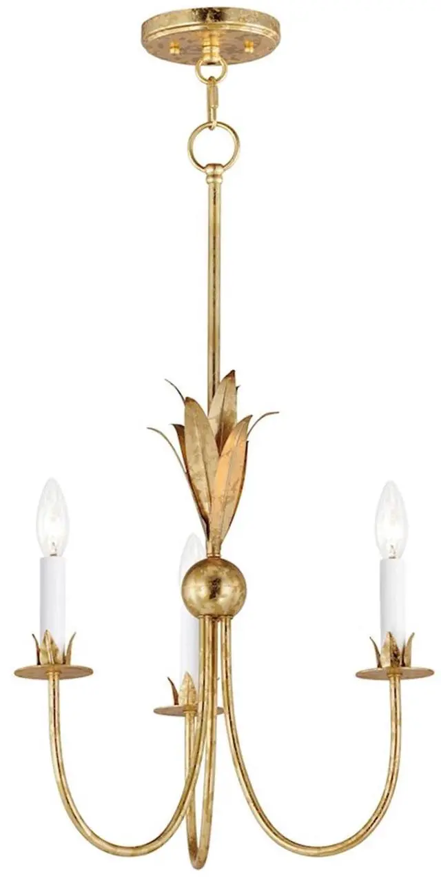 Main image of Lighting Paloma 3-Light Mini Pendant | Gold Leaf Finish | Modern Mini Pendant for Kitchen Islands and Counters | Adjustable Cord Suspension | 2883GL