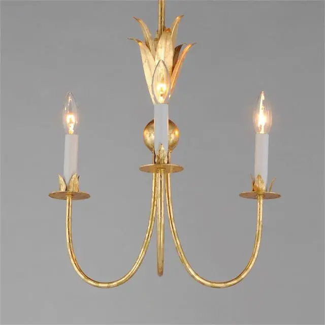Alt view image 3 of 6 - Lighting Paloma 3-Light Mini Pendant | Gold Leaf Finish | Modern Mini Pendant for Kitchen Islands and Counters | Adjustable Cord Suspension | 2883GL