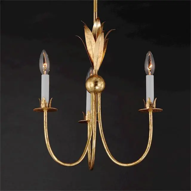 Alt view image 4 of 6 - Lighting Paloma 3-Light Mini Pendant | Gold Leaf Finish | Modern Mini Pendant for Kitchen Islands and Counters | Adjustable Cord Suspension | 2883GL