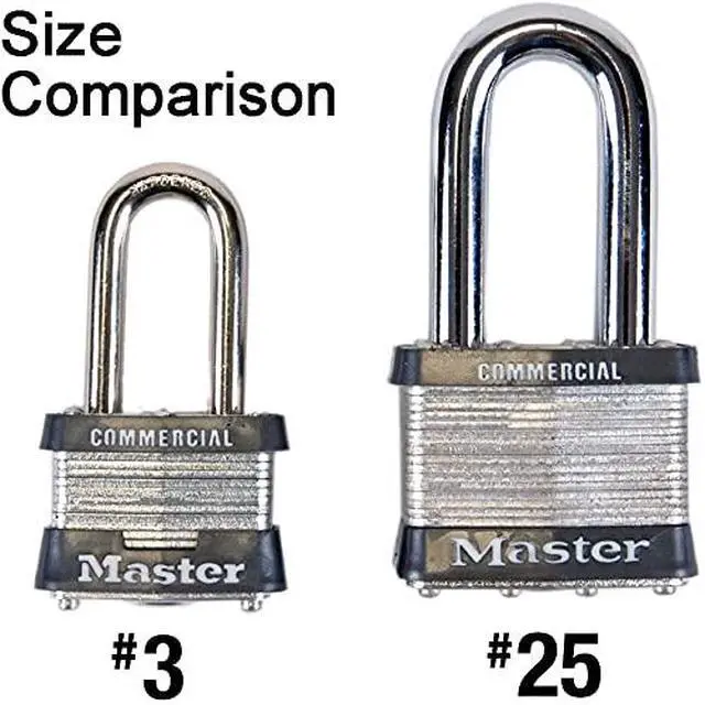 Alt view image 3 of 4 - Padlock - 2" W Body x 2-1/2"L Shackle, Ten (10) Keyed Alike Locks 25NKALJ-10 w/Bump Stop Technology