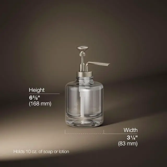 Alt view image 3 of 6 - K-98630-BN Artifacts Soap Dispenser Assembly, Vibrant Brushed Nickel