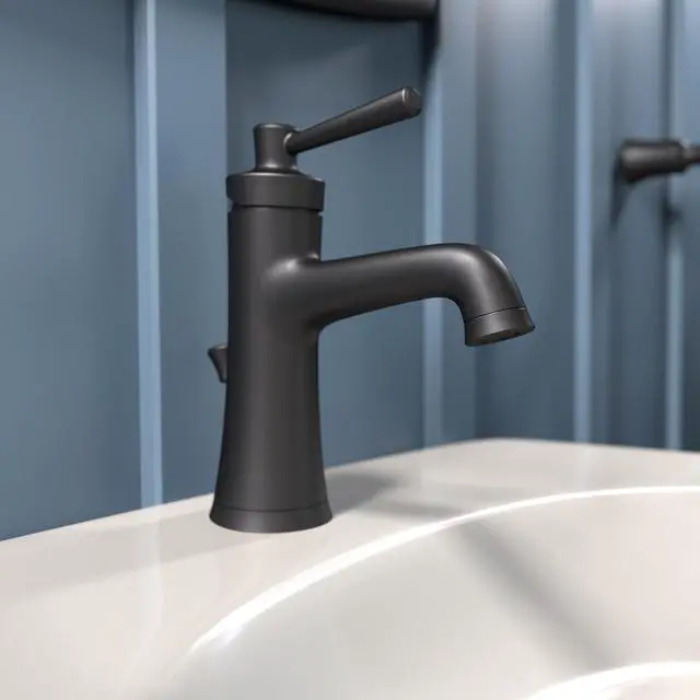 Alt view image 3 of 5 - 4771670 Joleena 1.2 GPM Single-Hole Faucet with Pop-Up Drain, 7.75-Inches Tall, Matte Black