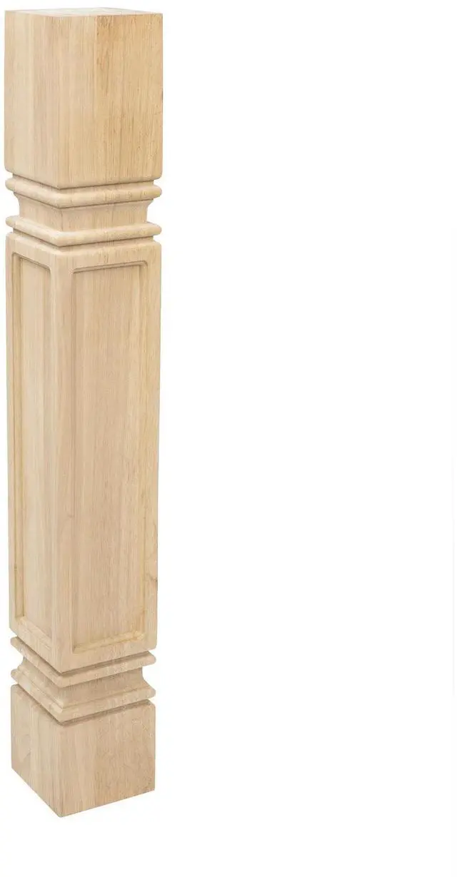Main image of 35-1/4 in. High x 5 in. Wide x 5 in. Depth Unfinished Solid Hardwood Mission Kitchen Island Leg