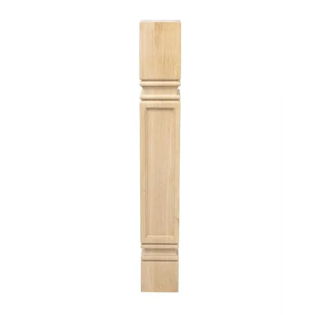 Alt view image 3 of 6 - 35-1/4 in. High x 5 in. Wide x 5 in. Depth Unfinished Solid Hardwood Mission Kitchen Island Leg