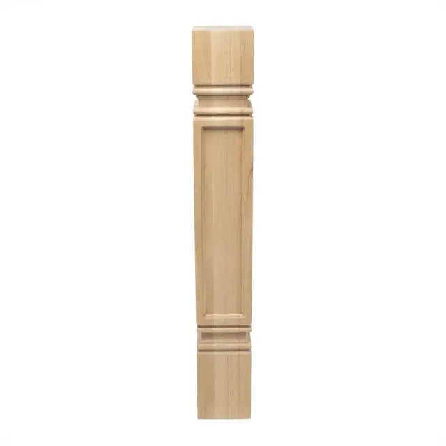 Alt view image 6 of 6 - 35-1/4 in. High x 5 in. Wide x 5 in. Depth Unfinished Solid Hardwood Mission Kitchen Island Leg