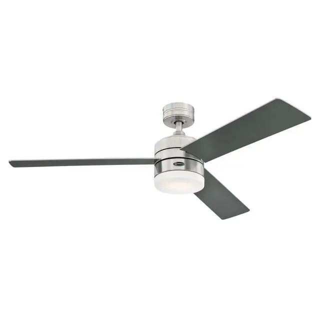 Main image of Alta Vista Smart Ceiling Fan with LED Light and Remote Control, Modern 52 Inch Brushed Nickel Finish, Opal Frosted Glass