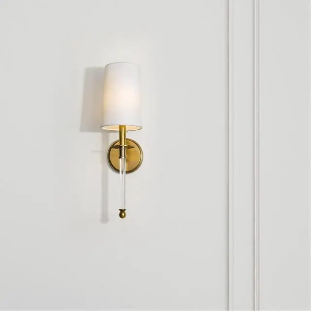 Alt view image 2 of 6 - 1 Light Wall Sconce 808-1S-RB-WH, Brass
