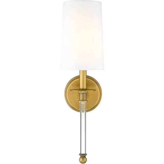 Alt view image 3 of 6 - 1 Light Wall Sconce 808-1S-RB-WH, Brass
