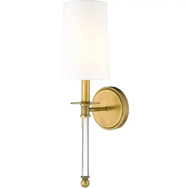 Alt view image 4 of 6 - 1 Light Wall Sconce 808-1S-RB-WH, Brass