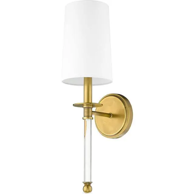 Alt view image 6 of 6 - 1 Light Wall Sconce 808-1S-RB-WH, Brass
