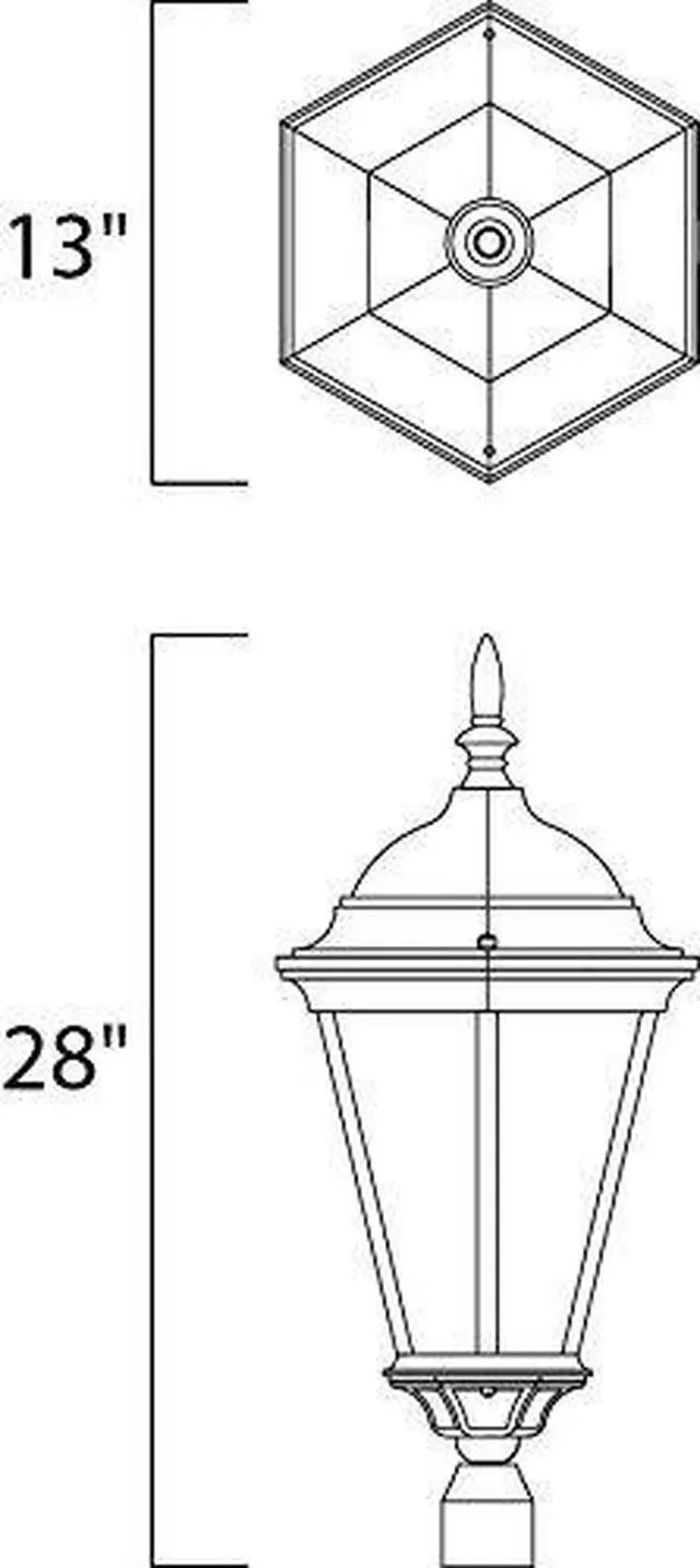 Alt view image 3 of 3 - Lighting Westlake 3-Light Outdoor Post Light | Black Finish | Clear Glass Shade | Mediterranean Driveway Garden Post Lantern | 1007BK