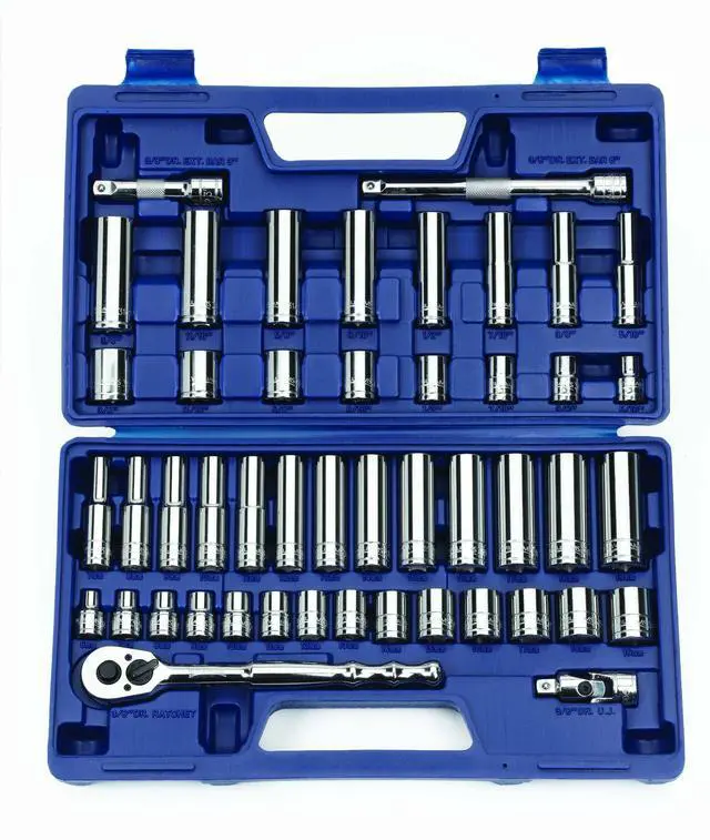 Main image of JHW50666 47-Piece 3/8-Inch Drive Socket and Drive Tool Set With Compact Case- 6 & 12 Point SAE & Metric