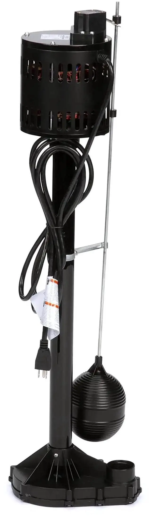 Main image of 3CEH 1/3 HP Thermoplastic Pedestal Sump Pump with Vertical Float Switch, Low Profile Column Pump, 58 GPM, Fits in 12" Diameter Pit,3.5 Amps