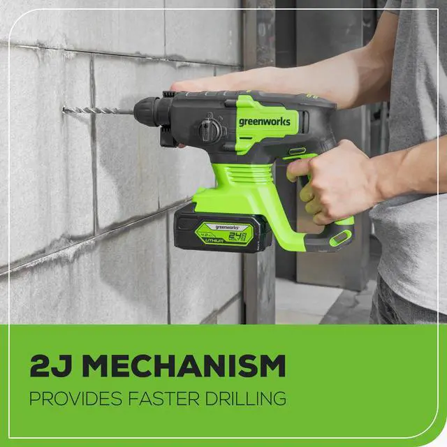Alt view image 5 of 6 - 24V Cordless Rotary Hammer, 2.1 Joules, Brushless Motor, 1" SDS Plus Rotary Hammer Drill, 4 Modes, LED Light, 4Ah Battery & Charger Included, Ideal for Concrete, Masonry & Demolition