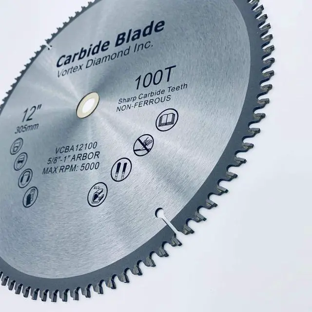 Alt view image 3 of 5 - (5 Pack) VAB 12 Inch 100 Teeth TCT Non-Ferrous Metal Cutting Circular Saw Blade (12 Inch 100 Teeth (5 Pack))