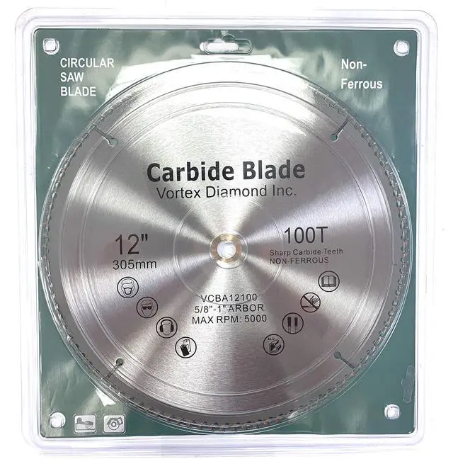 Alt view image 5 of 5 - (5 Pack) VAB 12 Inch 100 Teeth TCT Non-Ferrous Metal Cutting Circular Saw Blade (12 Inch 100 Teeth (5 Pack))