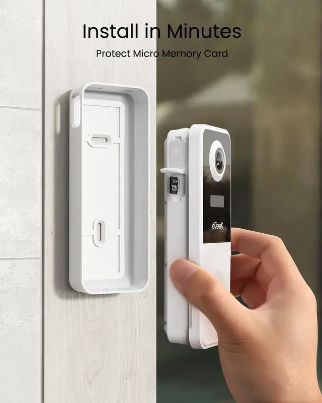 Alt view image 4 of 6 - Doorbell Camera Wireless No Subscription, 3MP Video Doorbell with Chime, 180° Head to Toe View, 2-Way Talk Voice Changer, AI Motion Detection Night Vision, Only 2.4GHz WiFi, Works with Alexa