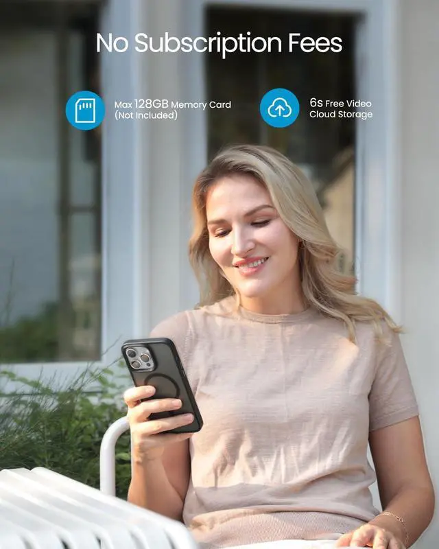 Alt view image 6 of 6 - Doorbell Camera Wireless No Subscription, 3MP Video Doorbell with Chime, 180° Head to Toe View, 2-Way Talk Voice Changer, AI Motion Detection Night Vision, Only 2.4GHz WiFi, Works with Alexa