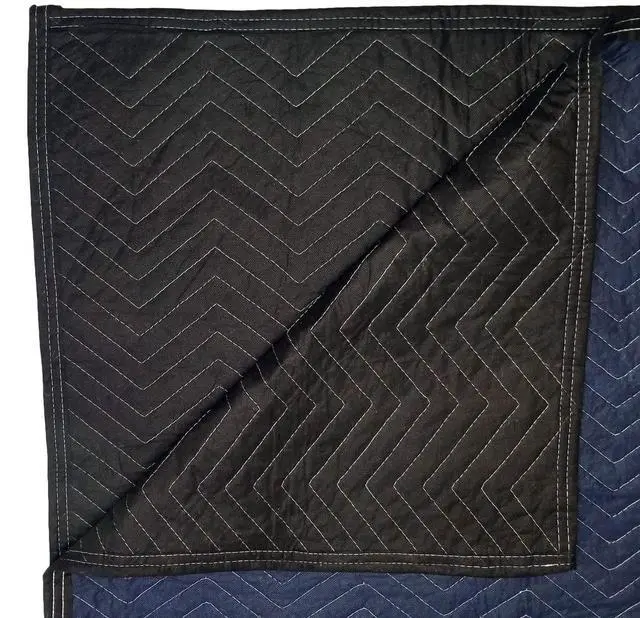 Alt view image 3 of 3 - Cheap Cheap Moving Boxes 72 x 80 Inches Pro Moving Blankets, Pack of 12, Blue/Black (MB104)