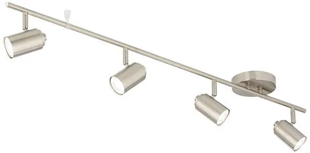 Alt view image 2 of 6 - Vester 4-Head LED Wall or Ceiling Track Light Fixture Kit Spot-Light GU10 Dimmable Directional Silver Brushed Nickel Finish Modern Kitchen Bathroom Living Room Dining Hallway 40" Wide