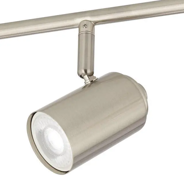 Alt view image 3 of 6 - Vester 4-Head LED Wall or Ceiling Track Light Fixture Kit Spot-Light GU10 Dimmable Directional Silver Brushed Nickel Finish Modern Kitchen Bathroom Living Room Dining Hallway 40" Wide