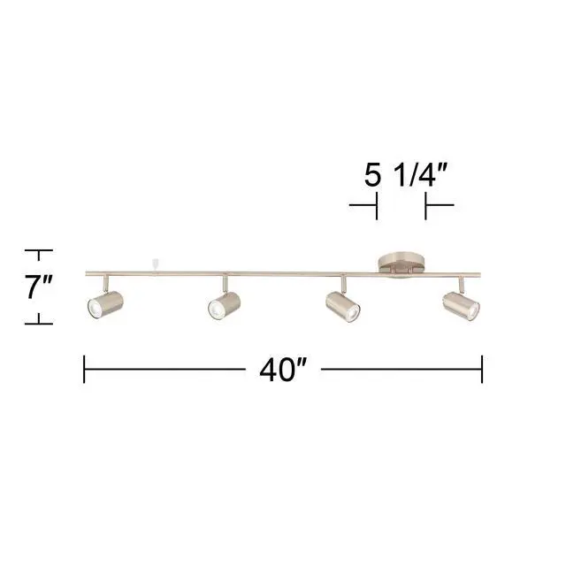 Alt view image 4 of 6 - Vester 4-Head LED Wall or Ceiling Track Light Fixture Kit Spot-Light GU10 Dimmable Directional Silver Brushed Nickel Finish Modern Kitchen Bathroom Living Room Dining Hallway 40" Wide