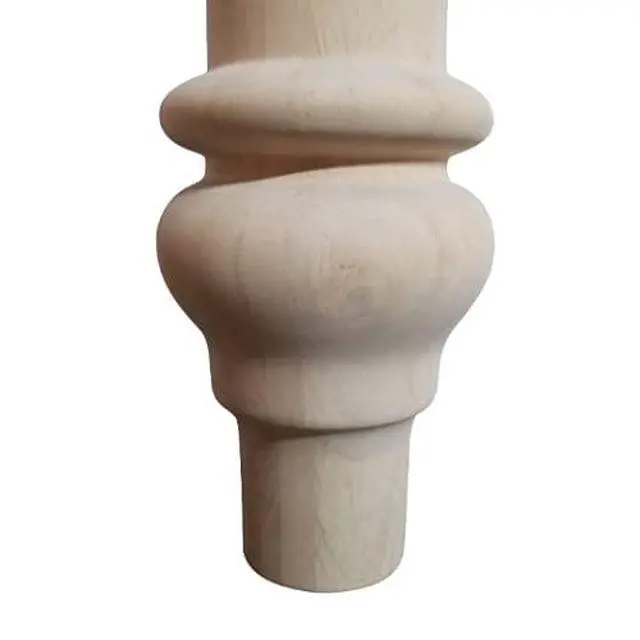 Alt view image 3 of 6 - Chunky Hardwood Unfinished Farmhouse Dining Table Legs Set of 4 Turned Legs