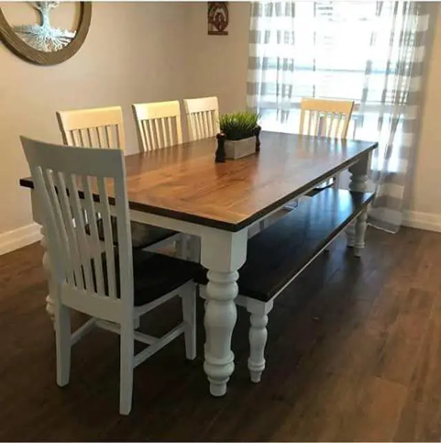 Alt view image 5 of 6 - Chunky Hardwood Unfinished Farmhouse Dining Table Legs Set of 4 Turned Legs