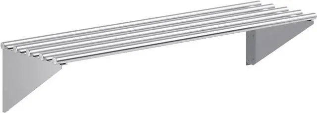 Main image of Premium Stainless Steel Tubular Wall Shelf 14" D x 48" L | NSF Certified | Equipment & Appliance Wall Shelf for Kitchen, Restaurant, Utility Room