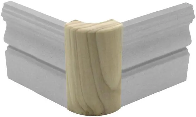 Main image of 3/4" x 2 1/4" x 4" Poplar (Paint Grade) Outside Radius Corner Base Block Bullnose - Fits 3/4" Radius, Trim Molding (48)