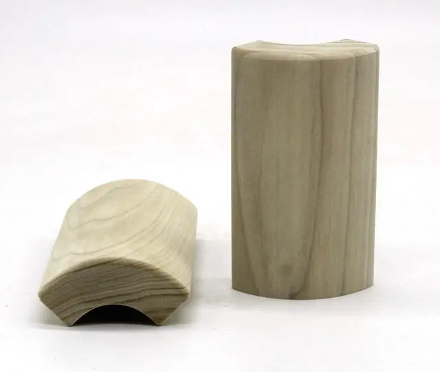 Alt view image 3 of 4 - 3/4" x 2 1/4" x 4" Poplar (Paint Grade) Outside Radius Corner Base Block Bullnose - Fits 3/4" Radius, Trim Molding (48)