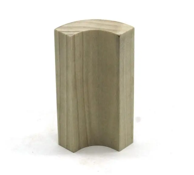 Alt view image 4 of 4 - 3/4" x 2 1/4" x 4" Poplar (Paint Grade) Outside Radius Corner Base Block Bullnose - Fits 3/4" Radius, Trim Molding (48)