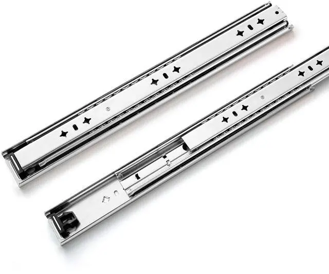Main image of 10 Pack 3-Section 100 LB Capacity Full Extension Ball Bearing Side Mount Drawer Slides (20 Inches)