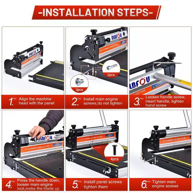 Alt view image 6 of 6 - 13" Pro Vinyl Floor Cutter for LVP, LVT, SPC, PVC,VCT, WPC and Rigid Core Vinyl Plank Flooring,Honing Stone Included