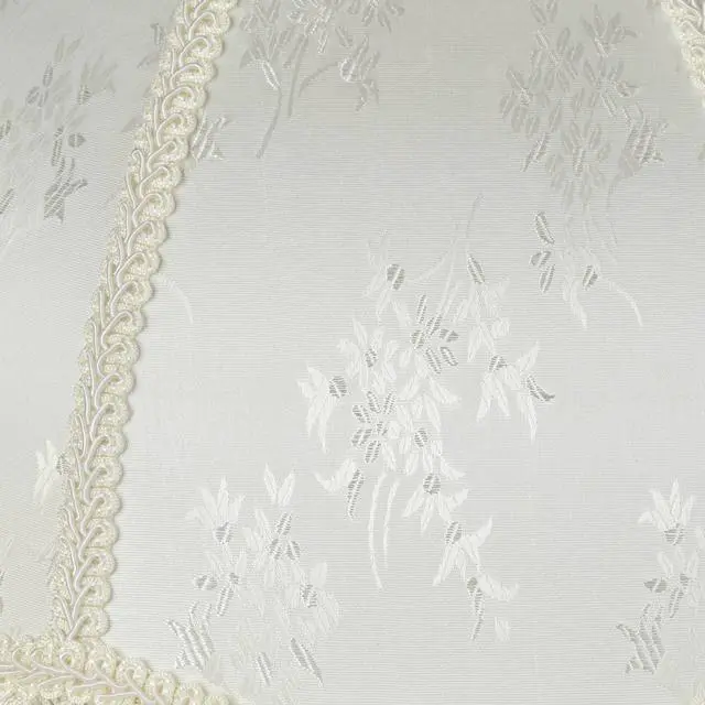 Alt view image 2 of 6 - Set of 2 Hardback Scallop Dome Cottage Core Lamp Shade (Pre-Assembled) s Cream Floral Bouquet Large 6" Top x 17" Bottom x 11" High Spider with Replacement Harp and Finial Fitting