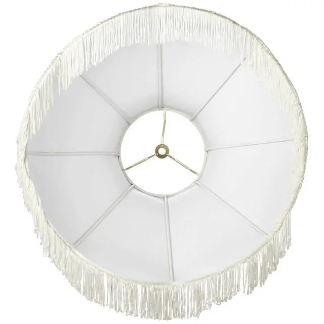 Alt view image 5 of 6 - Set of 2 Hardback Scallop Dome Cottage Core Lamp Shade (Pre-Assembled) s Cream Floral Bouquet Large 6" Top x 17" Bottom x 11" High Spider with Replacement Harp and Finial Fitting