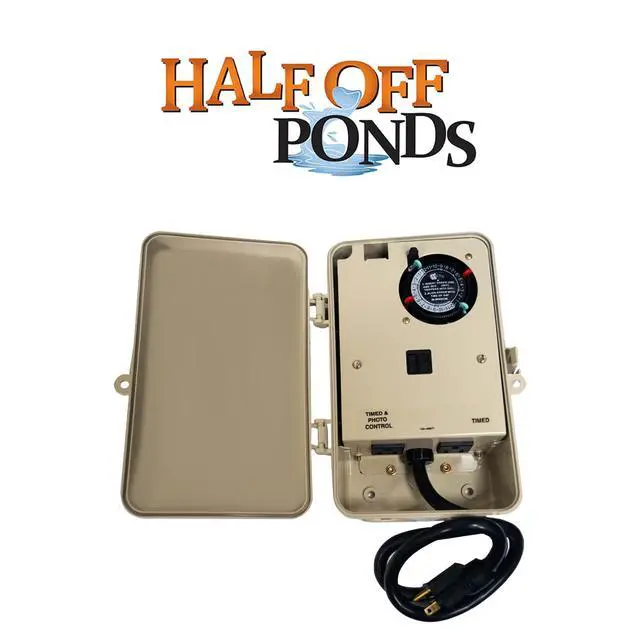 Alt view image 2 of 5 - Control Box for Floating Fountains Timer & Photocell Sensor GFCI-Protected Outlets Weatherproof, Compatible with Fountains Under 1,800W