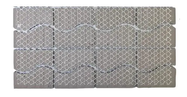 Alt view image 6 of 6 - Wave Sea Cobalt Blue with Calacatta Gold Porcelain Border Pool Tile 6x12 Mesh Easy Install for Bathroom Walls, Kitchen Backsplash 10 Pieces