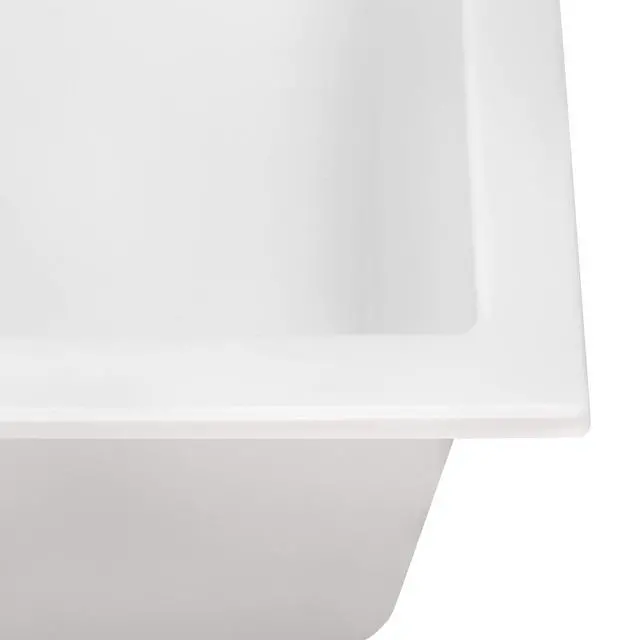 Alt view image 5 of 6 - 23 x 20 inch epiGranite Drop-in Topmount Granite Composite Quartz Single Bowl Wet Bar Prep Sink - Arctic White Matte - RVG1023WH