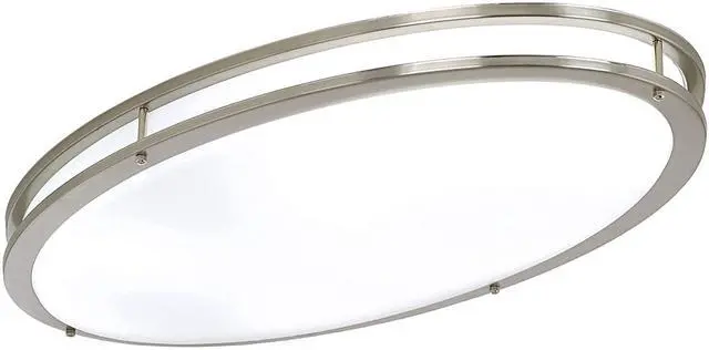 Main image of 32 Inch Oval LED Ceiling Light, 35W, 3000LM, 3000K/4000K/5000K Adjustable, Brushed Nickel Finish Dimmable Flush Mount Ceiling Light for Bedroom, Living Room