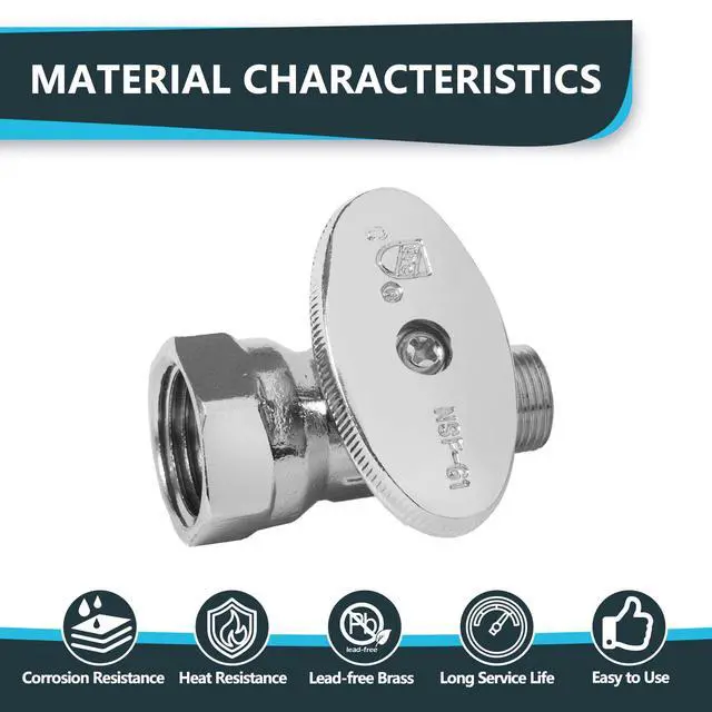 Alt view image 3 of 6 - (Pack of 30) FIP 1/4 Turn Straight Stop Valve, 1/2" FIP Iron Pipe x 3/8" Compression, Chrome Plated Brass(VALVE057-30Pack)