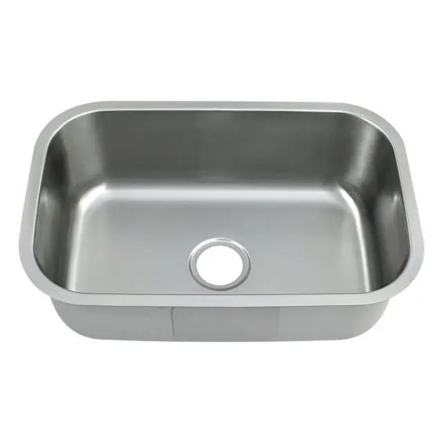 Main image of 27 Inch Undermount Kitchen Sink 18 Gauge Stainless Steel Single Bowl Curved Shape Commercial Grade Satin Finish Sinks 27" x 18" x 9" (Sink Only)