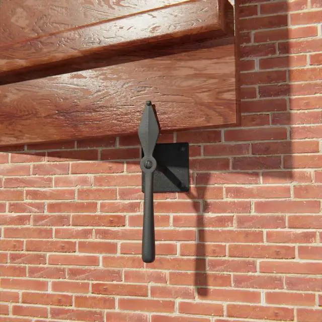 Alt view image 3 of 6 - Shutter Dogs 7 in. Black Spoon Shaped Wrought Iron Shutter Dogs with Mounting Hardware Pack of 12
