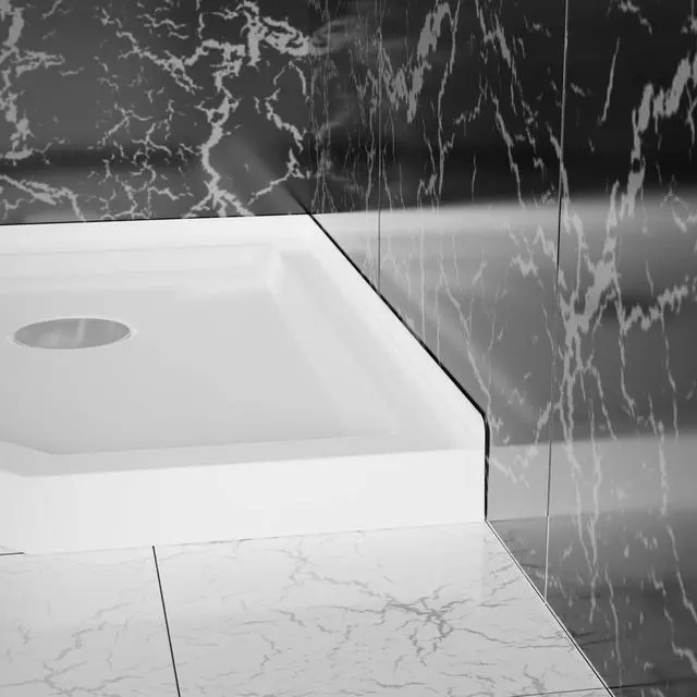 Alt view image 6 of 6 - 36 x36 NEW ANGLE SHOWER BASE, Heavy Duty ABS/Acrylic, Leak and Slip Resistant Design, Easy Installation, (No Corner Drain Spout) (White, 36"x36")